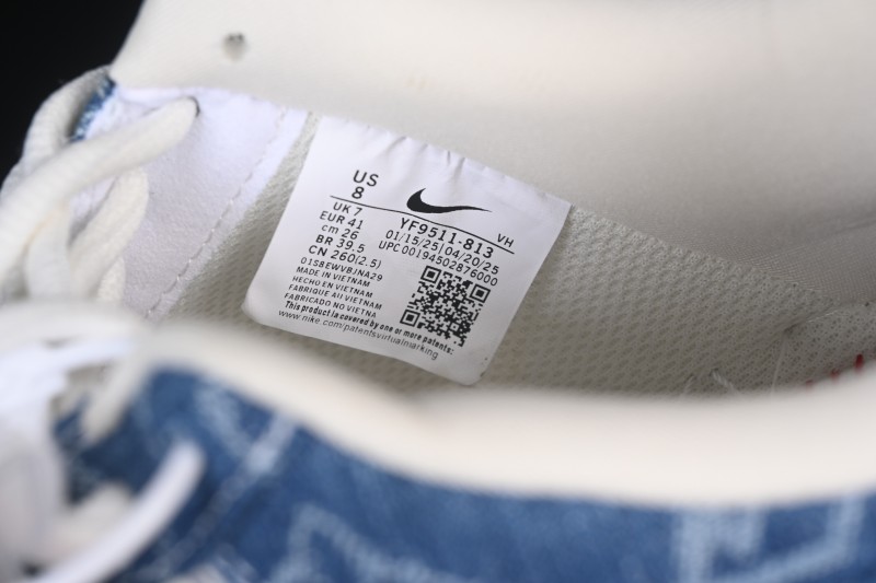 Nike Air Force 1 '07 Low LV Collaboration White Navy Blue Casual Sneakers - YF9511-813