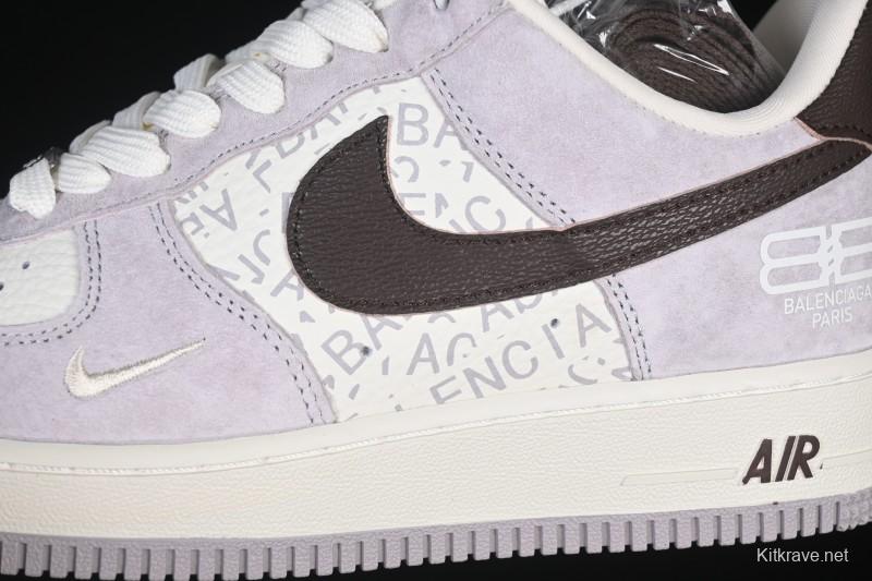 Nike Air Force 1 '07 Low Balenciaga Collaboration White Brown Casual Sneakers - YF9511-806
