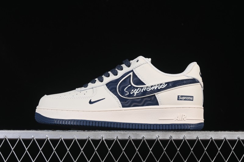 Nike Air Force 1'07 Low Supreme Co-branded Ripple Beige Blue Casual Skate Shoes - XY2025-001
