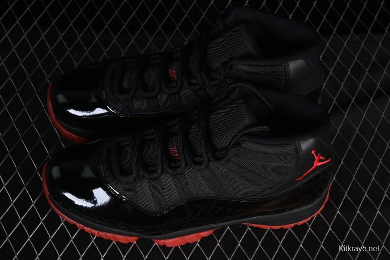 Nike Air Jordan 11 Retro Black Red Basketball Shoes - 378037-326