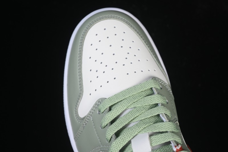 Nike Air Jordan 1 Low AJ1 White Green Red Low-top Casual Skate Shoes - 553558-133