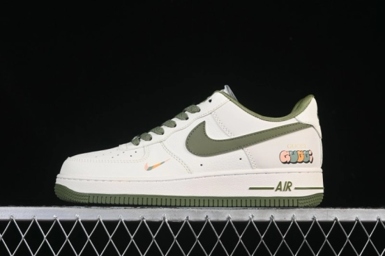 Nike Air Force 1'07 Low Gucci Collaboration Military Green Multi-Color Low-Top Casual Sneakers - XX3168-211