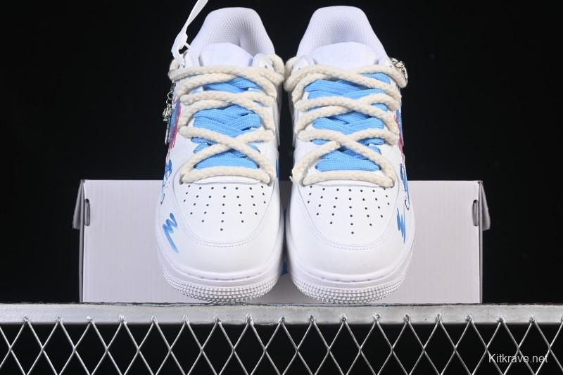 Nike Air Force 1'07 Low Libra Hand-Painted Zodiac Series Low-Top Casual Sneakers - 9231023
