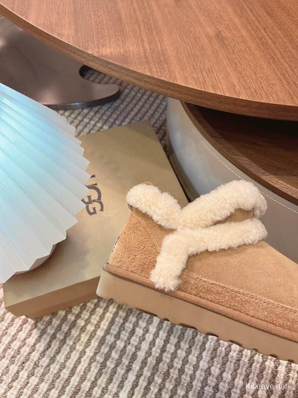 UGG 2025/SS Snow Boots with High-End Lamb Fur Collar Design - MJ00251