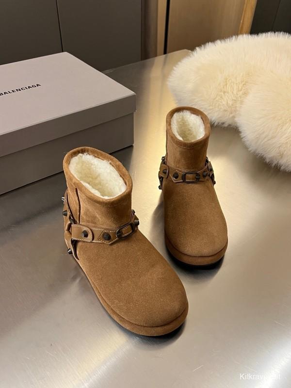 Balenciaga Fall Winter New Buckle Studded Snow Boots - LY00300
