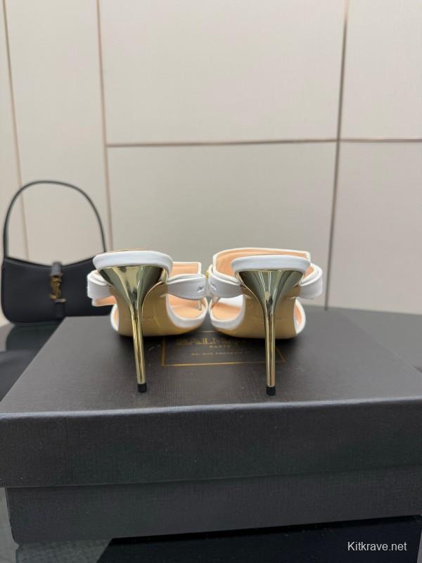 Balmain 2025 SS Metal Heel High Heel Sandals - KFY00320