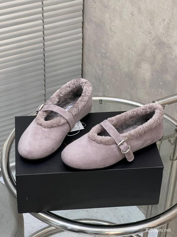 Alaia Fall/Winter 2025 Wool Mary Jane Ballet Flats - KFY00310