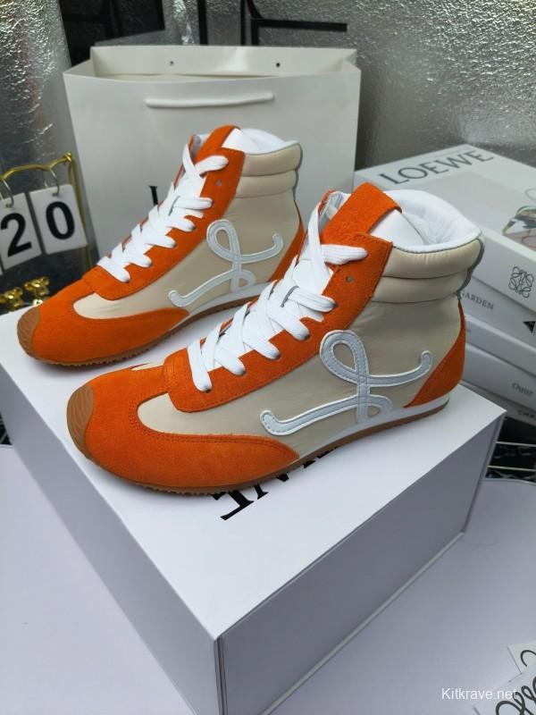 LOEWE High-Top German Training Sneakers Retro Fashion Casual White Shoes - LY00330