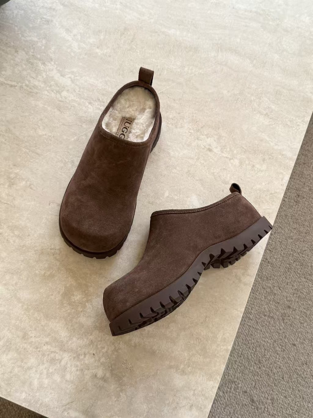 Ugg 2025/SS Potato Wool Slippers with Inner Height Increase - KFY00240