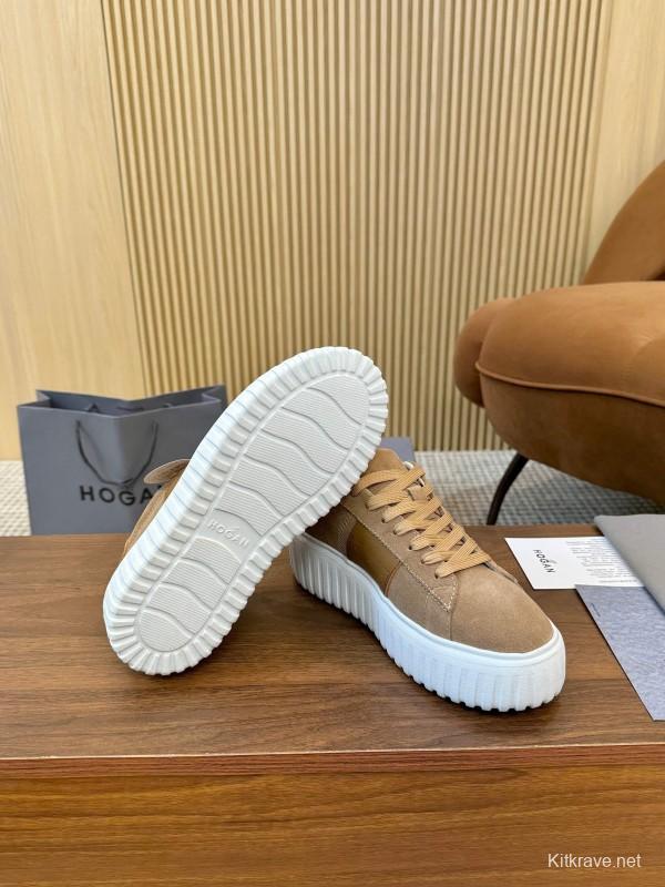 Hogan H-STRIPES Series Couple Thick Sole Biscuit Shoes Casual Sneakers - AS00310