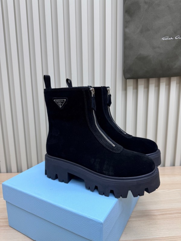 Prada Unisex Martin Boots Premium Leather Construction - LY00340