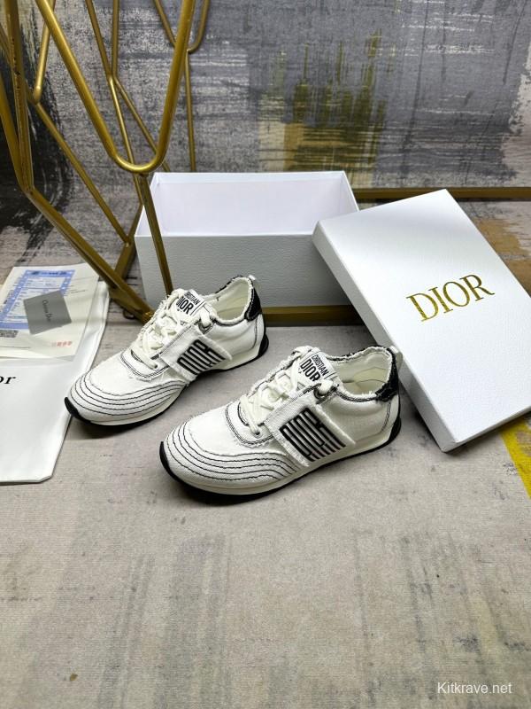Dior Fall 2025/SS Classic Retro Canvas Sneakers with Fringe Details - LY00270