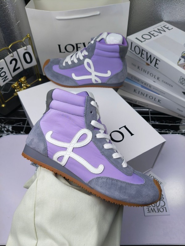 LOEWE High-Top German Training Sneakers Retro Casual White Shoes - LY00330