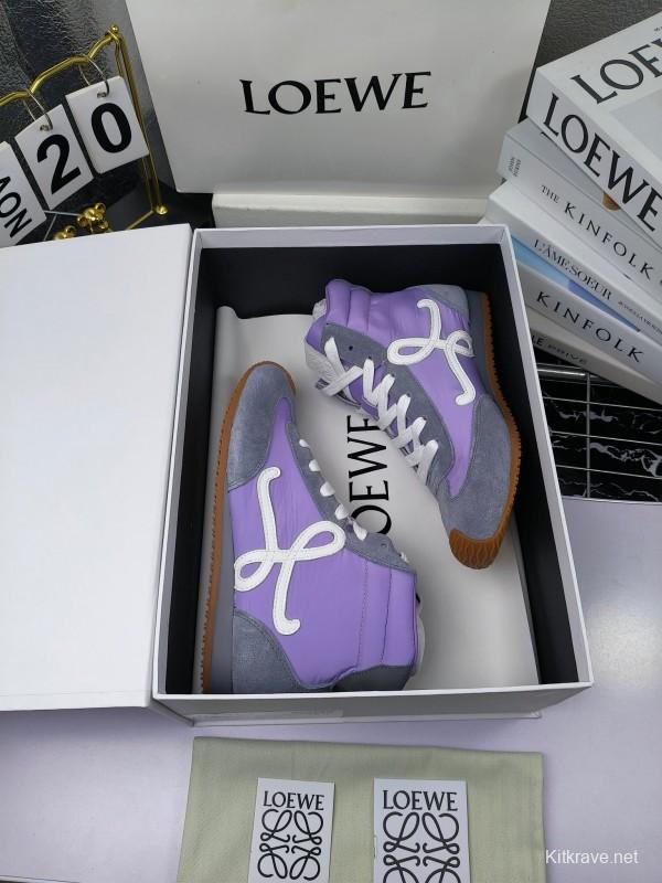 LOEWE High-Top German Training Sneakers Retro Casual White Shoes - LY00330