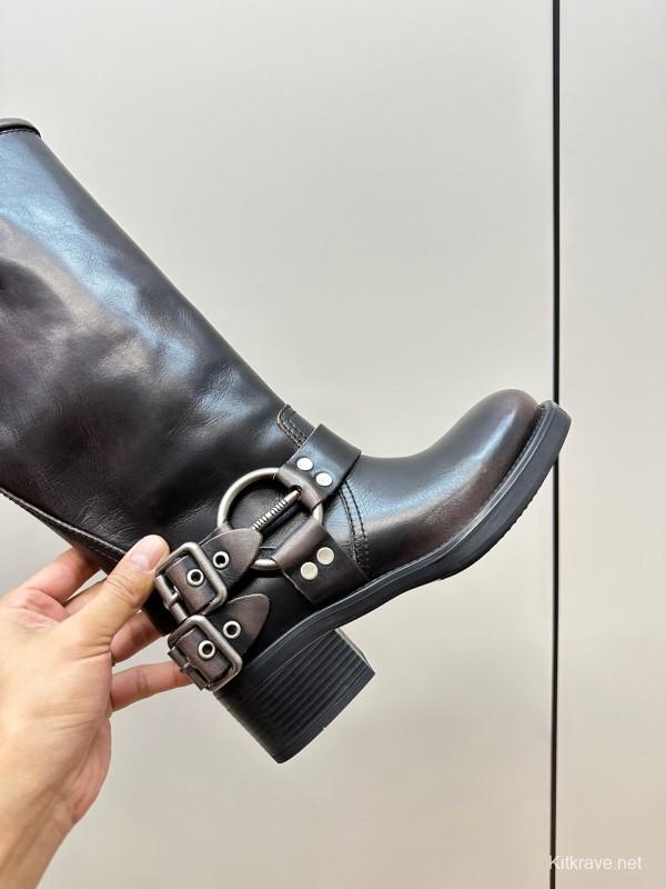 Miu Miu Fall/Winter 2025 Limited Edition Punk Style Martin Boots - LY00500