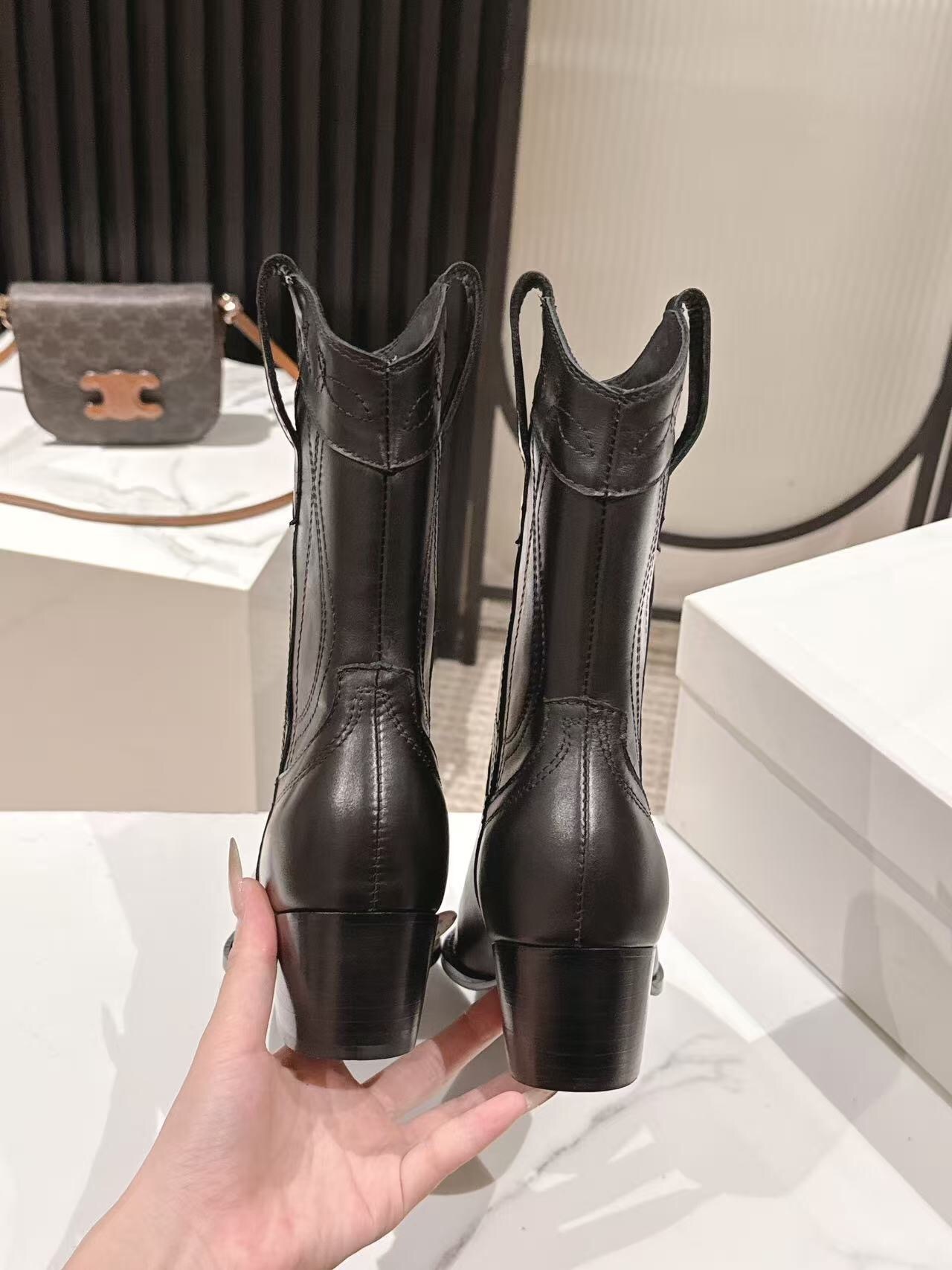 CELINE Fashion Boots Retro Style with Arch de Triomphe Logo - LY00440