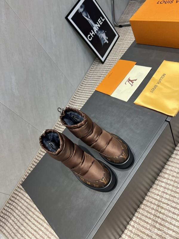 Louis Vuitton Winter Snow Boots Round Toe Thick Sole - KFY00310