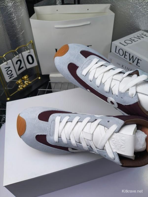 LOEWE High-Top German Training Sneakers Retro Fashion Casual White Shoes - LY00330