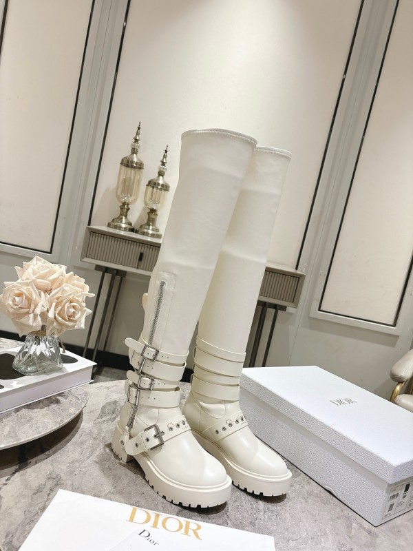 Dior 2025/SS Punk Strap Knee High Boots - KFY00500