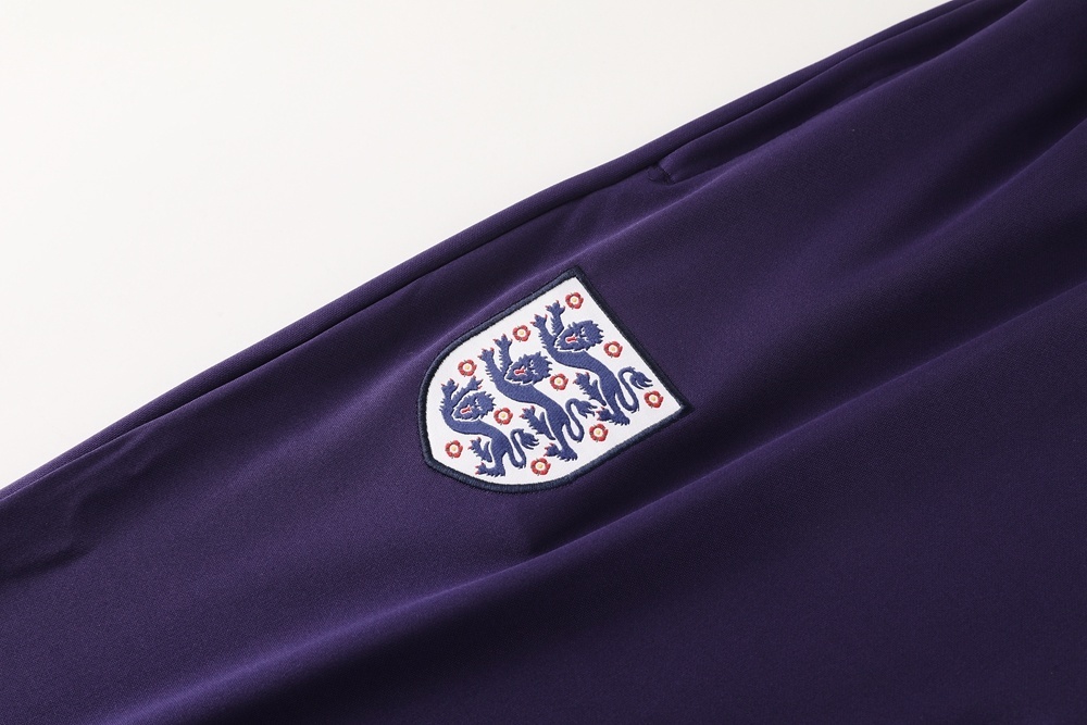 2025 England Purple Half Zipper Jacket+Long Pants