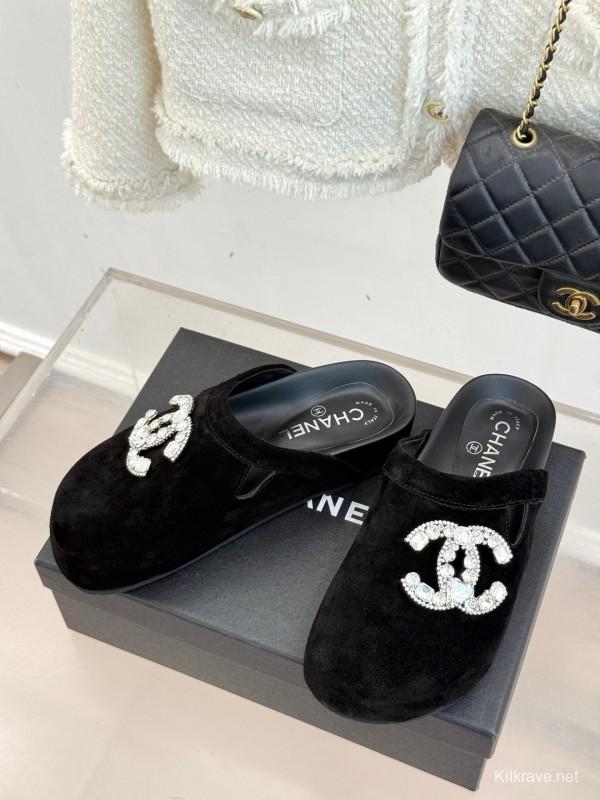 Chanel Classic CC Rhinestone Birkenstock Sandals - KFY00280