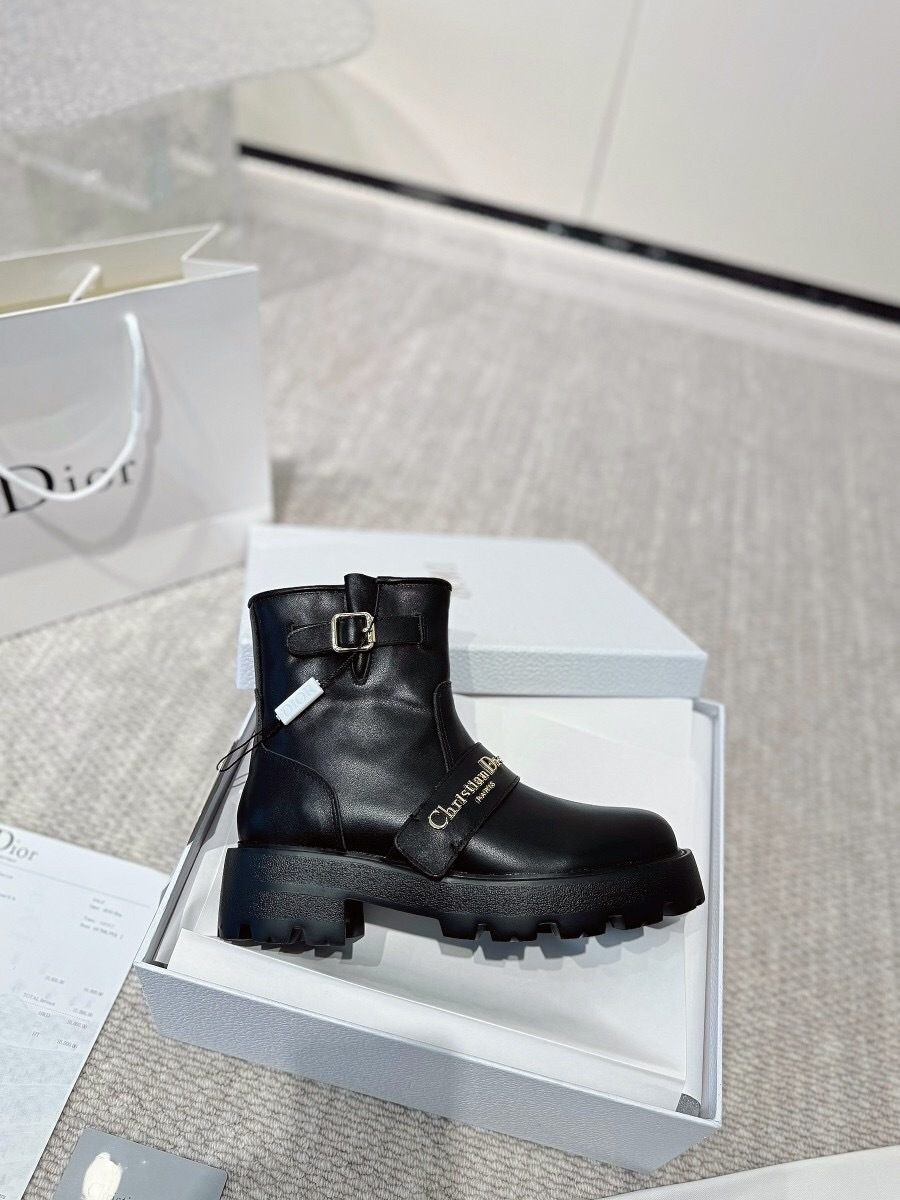 DIOR CHRONO Ankle Boots with CD Logo and Branded Zipper - LY00340