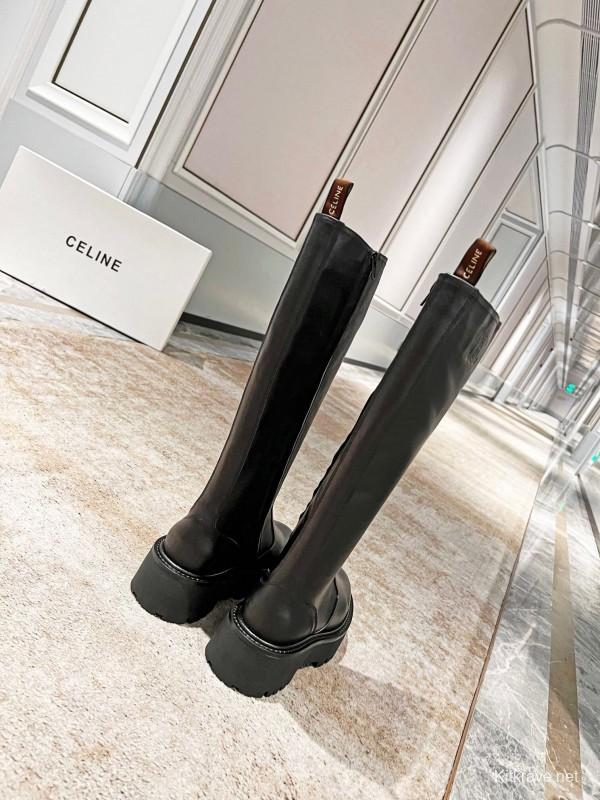 Celine 2025/ss Triomphe Side Zipper Knee High Boots - L Y00420