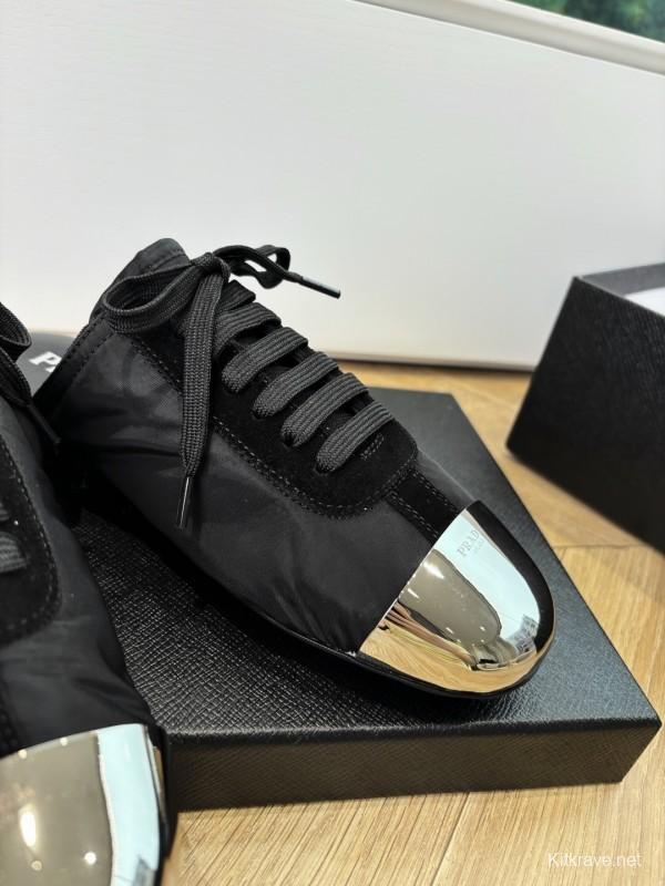 Prada Metal Toe Thin Sole Trainer Casual Shoes - LY00270