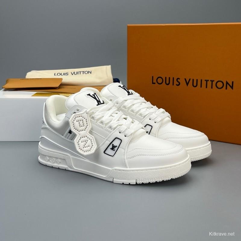 Louis Vuitton Trainer Retro Basketball-Inspired Sneakers with Mixed Materials - LY00430