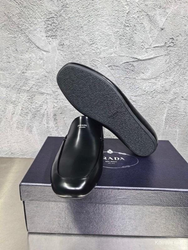 Prada Shuffle Monk Loafers Classic Retro Men's Leather Shoes - AS00380