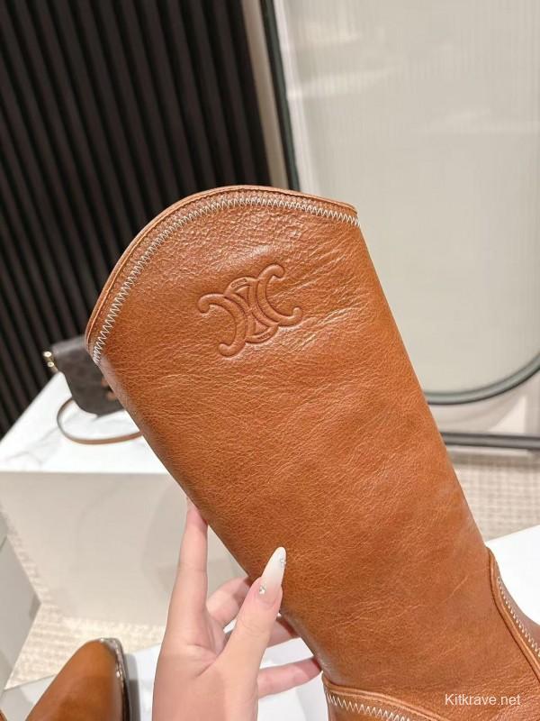 CELINE 2025/SS Fashion Boots Retro European Style Short Boots - LY00500