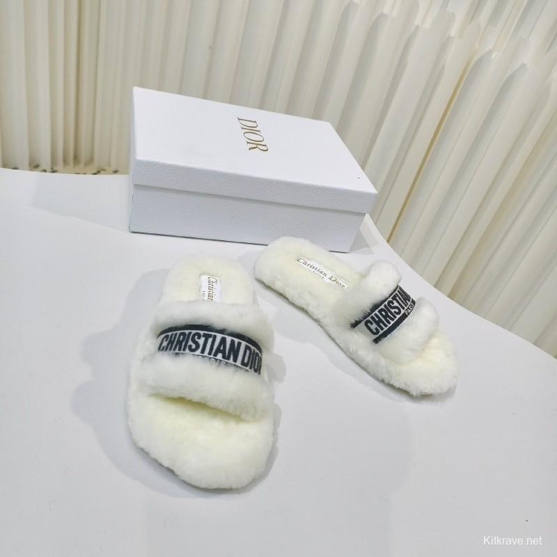 Dior Metal Buckle Wool Slippers Collection - LY00280