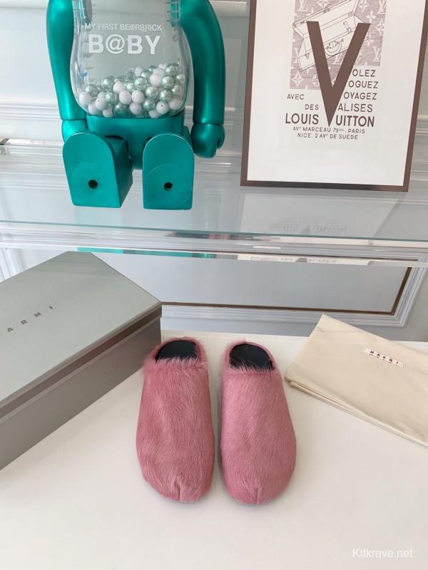 Marni 2025/SS Mule Shoes with Pony Hair - LY00