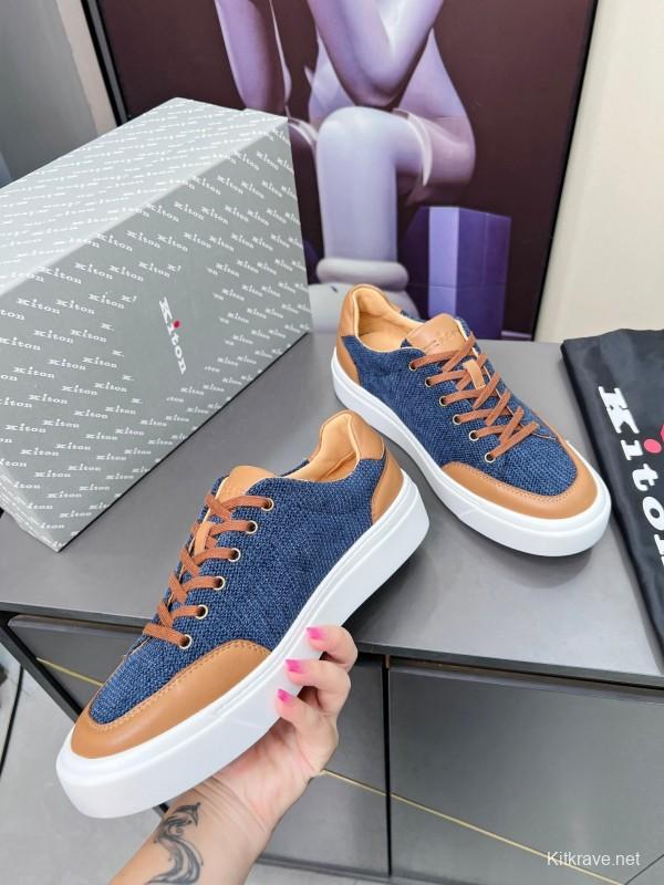 Kiton 2025/SS Tie-Detail Old Money Style Casual Men's Shoes - KFY00320