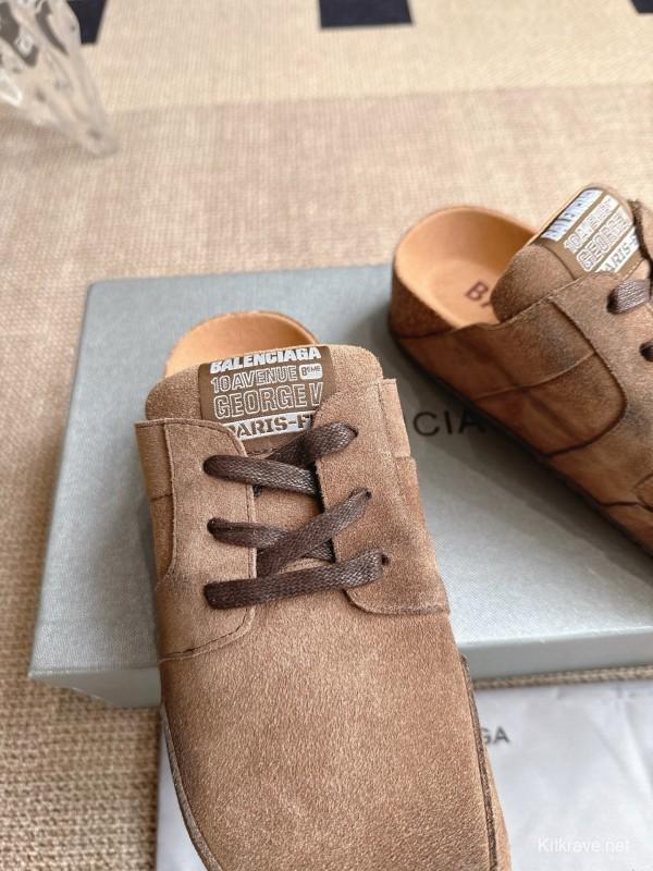 Balenciaga x Birkenstock Boston Closed-Toe Soft Footbed Platform Sandals - AS00260