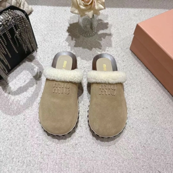 Miu Miu Cotton Shoes Sandals 2025 SS New Season Unique Wiping Craft - LY00260