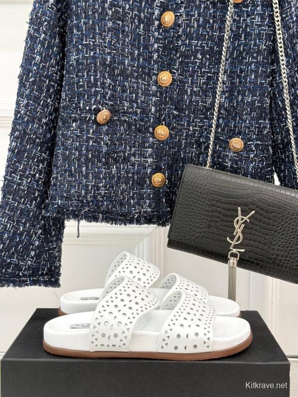 Alaia Spring Summer 2025 Laser-Cut Openwork Casual Sandals - KFY00260