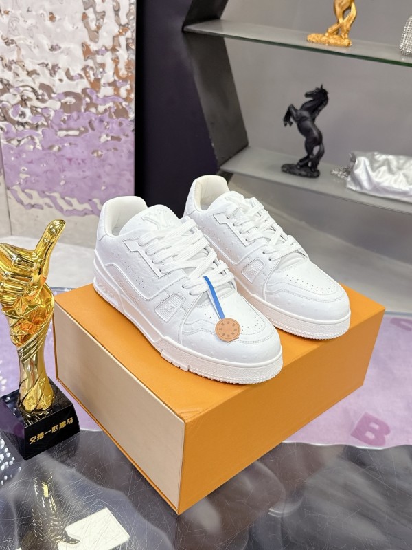 Louis Vuitton LV Trainer Maxi Sneakers Series with Ostrich Pattern - AS00400