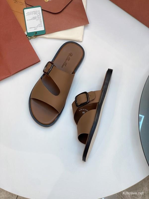 Loro Piana 2025 SS Men's Spring Summer Slippers with High-Quality Stitching and Comfortable Sole - AS00250