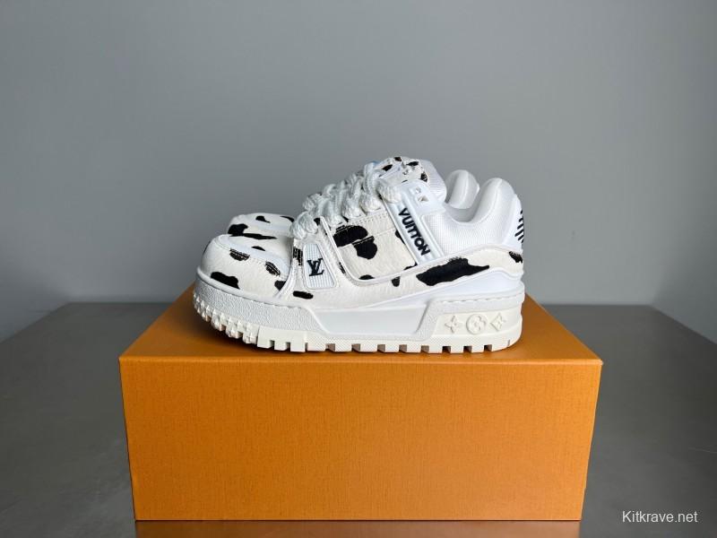 Lv 2025/ss Signature Logo Leather Sneakers - YC