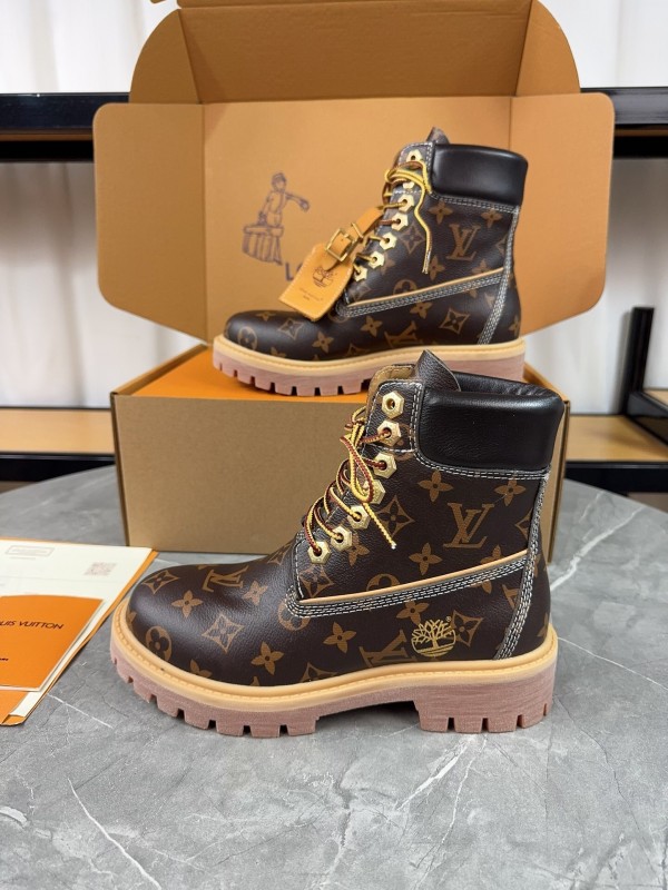 Timberland x LV Monogram Ankle Boots Waterproof Suede - LY00380