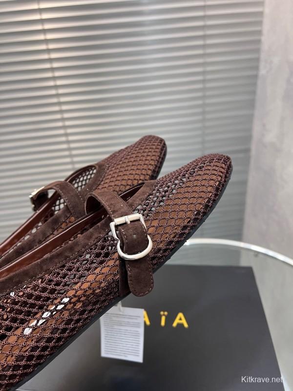 ALAIA 2025/SS New Color Mesh Flat Sandals Single Shoes - KFY00270