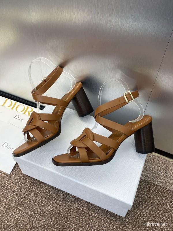 Dior D-Club Jelly Color Hollow Layered Cross Strap High Heel Women Shoes - KFY00290