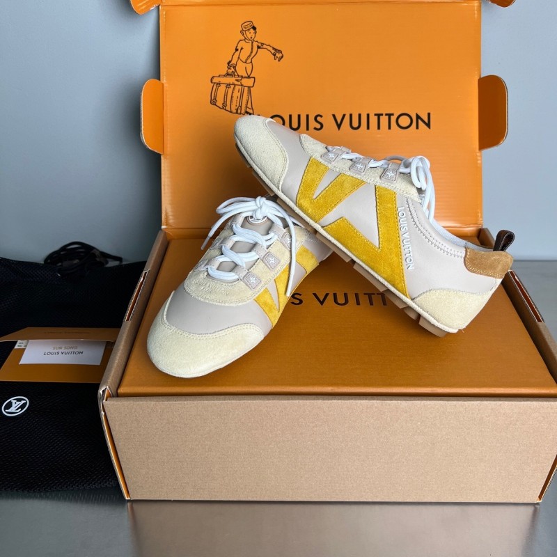 Lv Sneakerina 2025 SS Ballet Round Toe Lace-Up Low Top Lifestyle Casual Shoes - YC