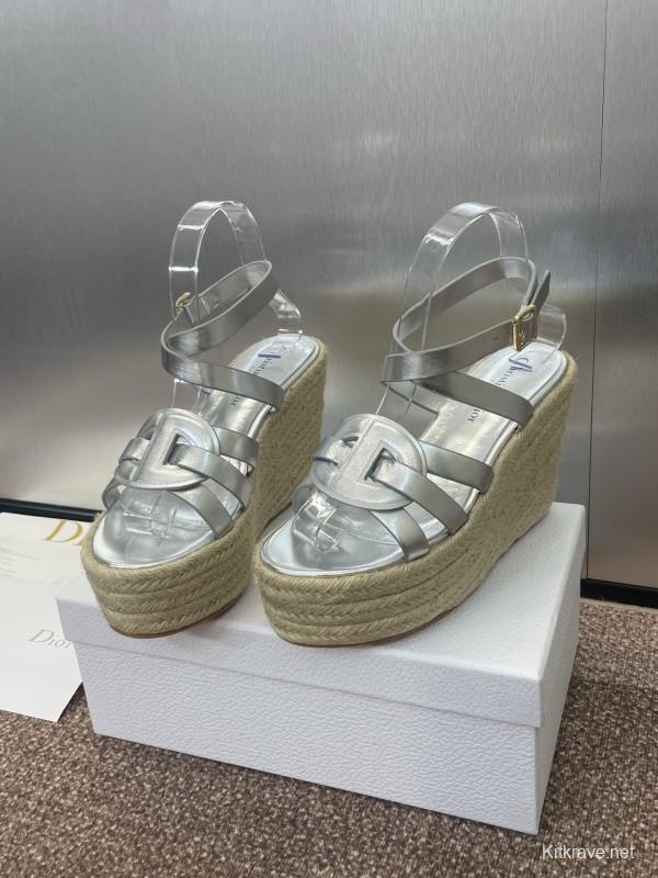 Dior D-Club Jelly Color Hollow Layered Cross Strap Platform High Heel Women's Shoes - KFY00290