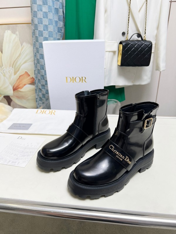 Dior 2025/SS New Autumn Winter British Style Brogue Thick Sole Martin Boots - LY00330