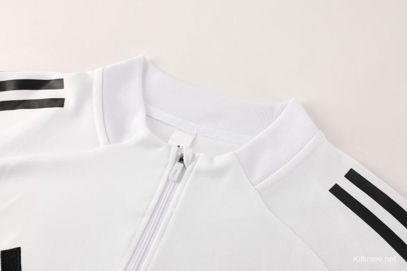 25/26  Adidas White Full zipper Jacket Tracksuit+ long pants