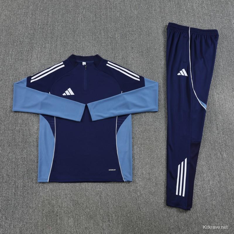 25/26  Adidas Navy Blue Full zipper Jacket Tracksuit+ long pants