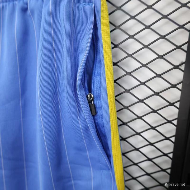 Retro Player Version  1990/91 Manchester United Third Sky Blue with Pinstripe Pattern Shorts