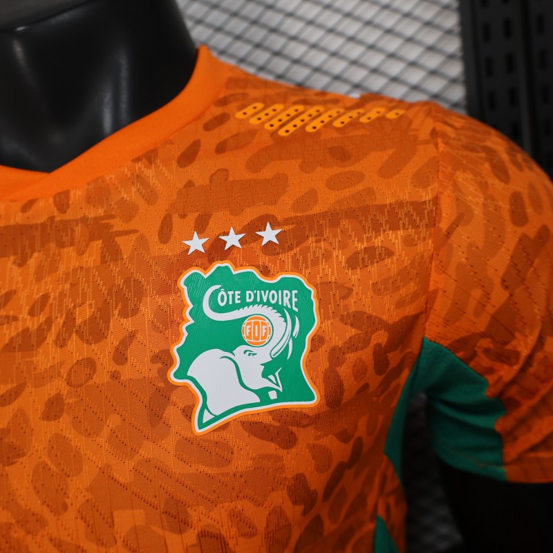 2026 Player Version Ivory Coast Orange with Leopard Pattern Jersey